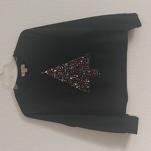 PHILOSOPHY Republic Clothing Black Sweatshirt with Festive Embellised Tree  NWOT